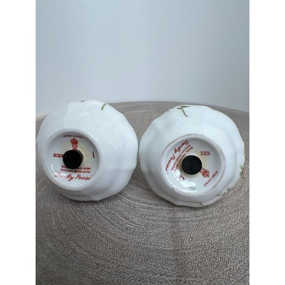 Posies Salt Pepper Shakers Royal Crown Derby Salt And Pepper Shakers Bone China - Picture 3 of 6
